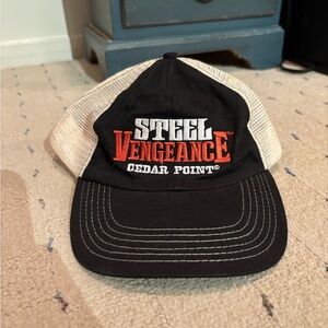Steel Vengeance Cedar Point Black and White Cap New with Tag